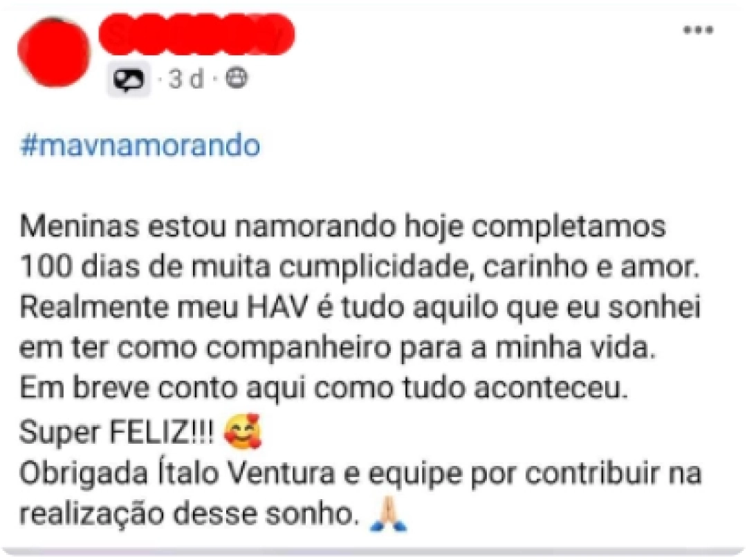 Print do depoimento