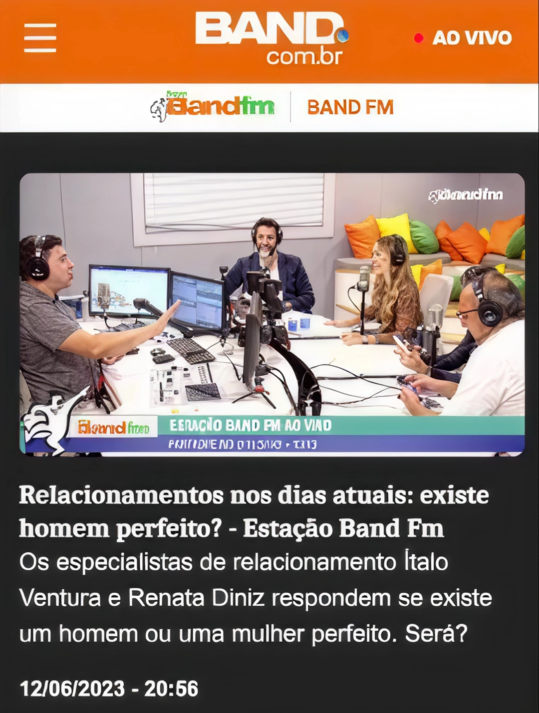 Participação no Programa Estação Band FM